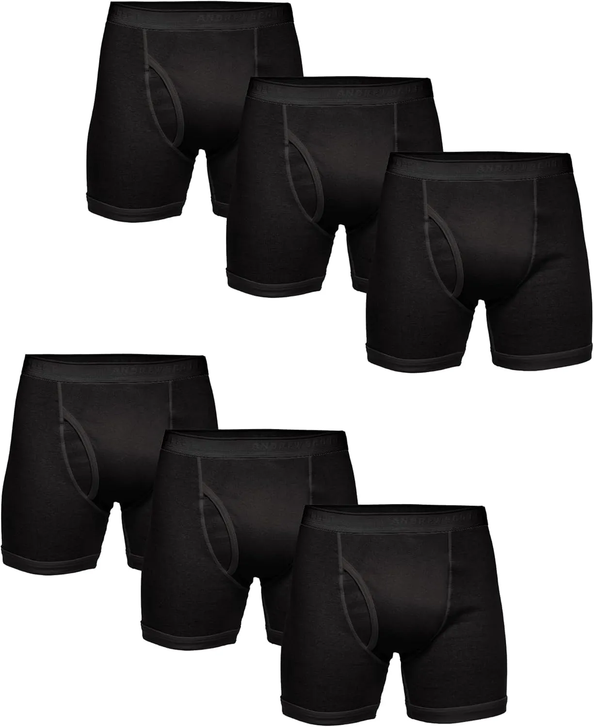Andrew Scott Big & Tall Men's Cotton Boxer Briefs | Multi Packs Colors Underwear Sizes S to 8XL
