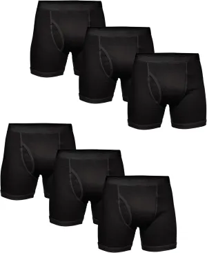 Andrew Scott Big & Tall Men's Cotton Boxer Briefs | Multi Packs Colors Underwear Sizes S to 8XL