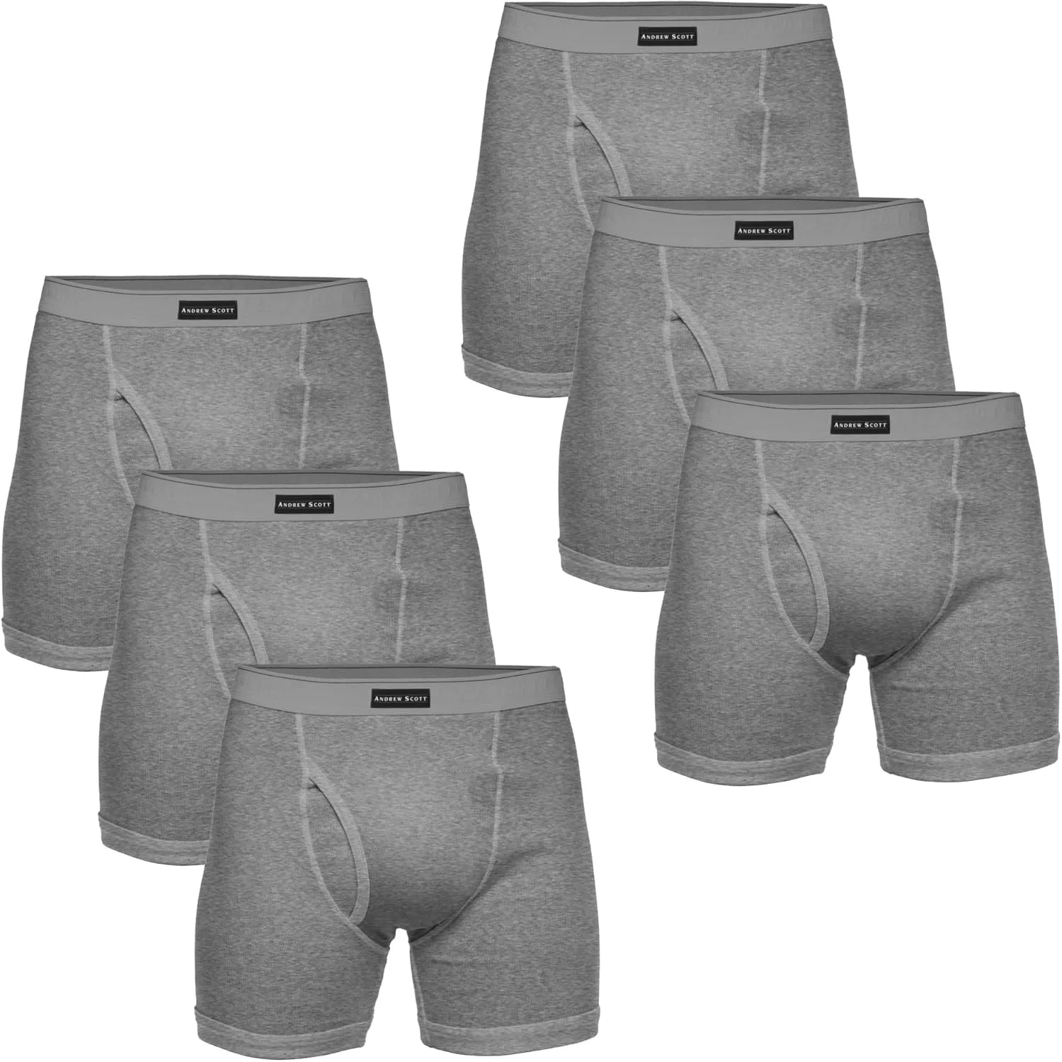 Andrew Scott Big & Tall Men's Cotton Boxer Briefs | Multi Packs Colors Underwear Sizes S to 8XL