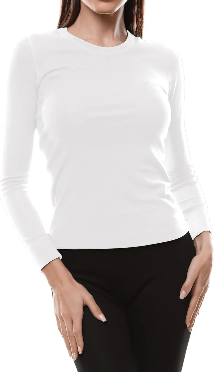 Andrew Scott Women's Base Layer Thermal Tops | 100% Cotton - Multi Packs Colors