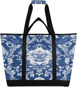 Antique Arabesque Reusable Insulated Lunchbox Cooler Bag, Leakproof Kitchen Grocery Bag Collapsible Portable Cooler Tote Bag for Picnic, Camping, Office, Travel