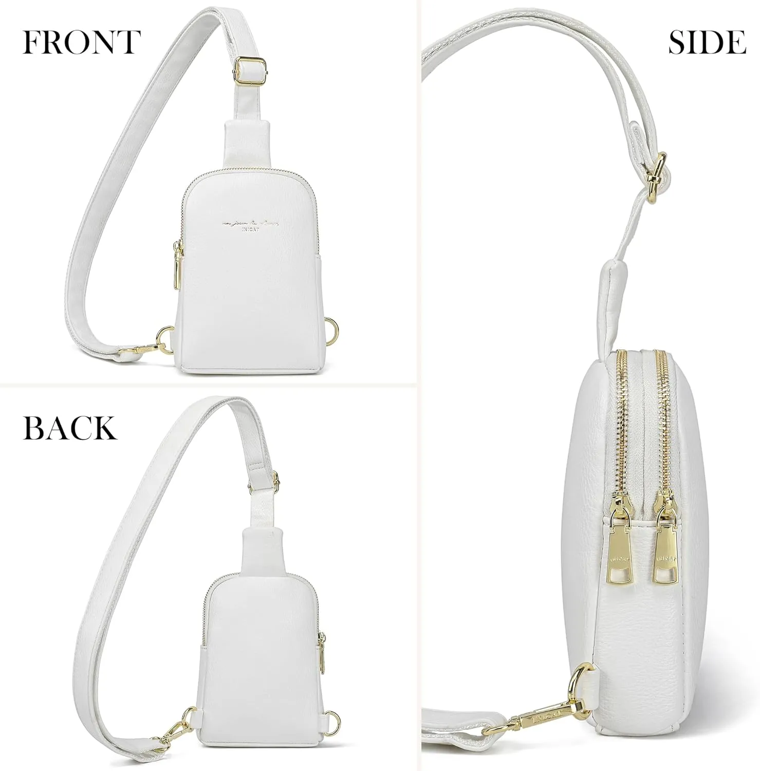 AOCINA INICAT Small Sling Bag Crossbody Vegan Leather Fanny Packs for Women Fashionable Chest Bag for Travel