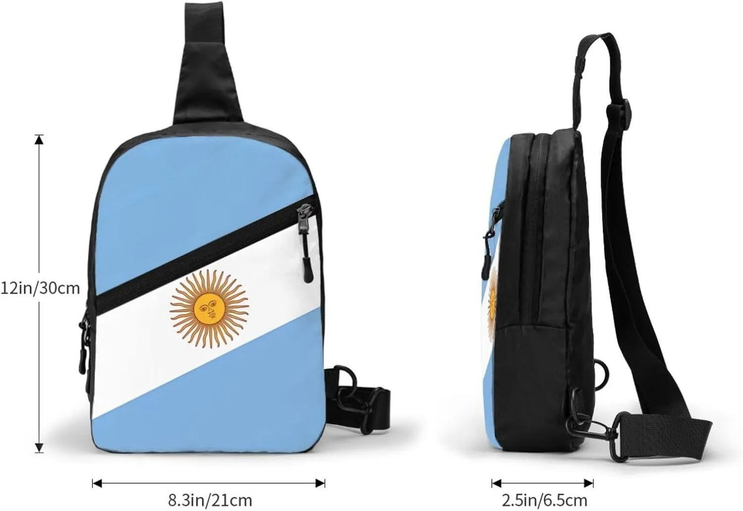 Argentina Flag Portable Crossbody Bag Foldable Sling Bags Sports Gym Chest Daypack Reusable Shoulder Backpack Casual Diagonally Rucksack Fanny Packs
