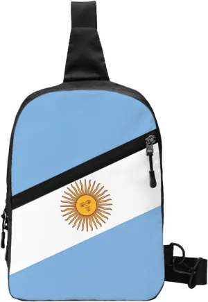 Argentina Flag Portable Crossbody Bag Foldable Sling Bags Sports Gym Chest Daypack Reusable Shoulder Backpack Casual Diagonally Rucksack Fanny Packs