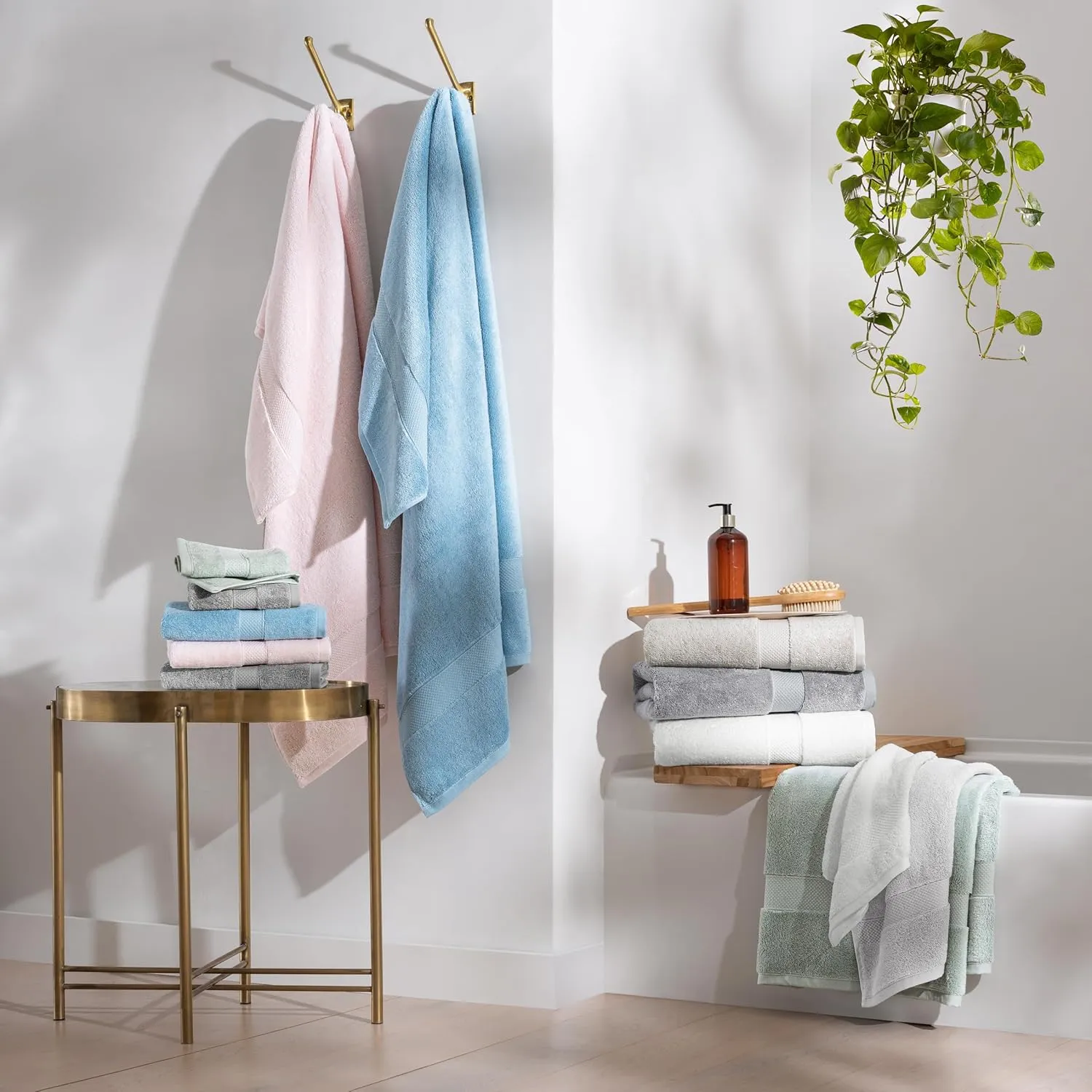 Aston & Arden Egyptian Bath Towels - Pack of 2 - Oversized Ultra Soft Thick & Absorbent, 100% Ringspun Egyptian Cotton Bathroom Towel for Spa, Hotel, 600 GSM, 30 x 54 in, Tan