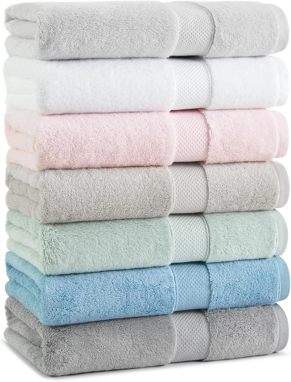 Aston & Arden Egyptian Bath Towels - Pack of 2 - Oversized Ultra Soft Thick & Absorbent, 100% Ringspun Egyptian Cotton Bathroom Towel for Spa, Hotel, 600 GSM, 30 x 54 in, White