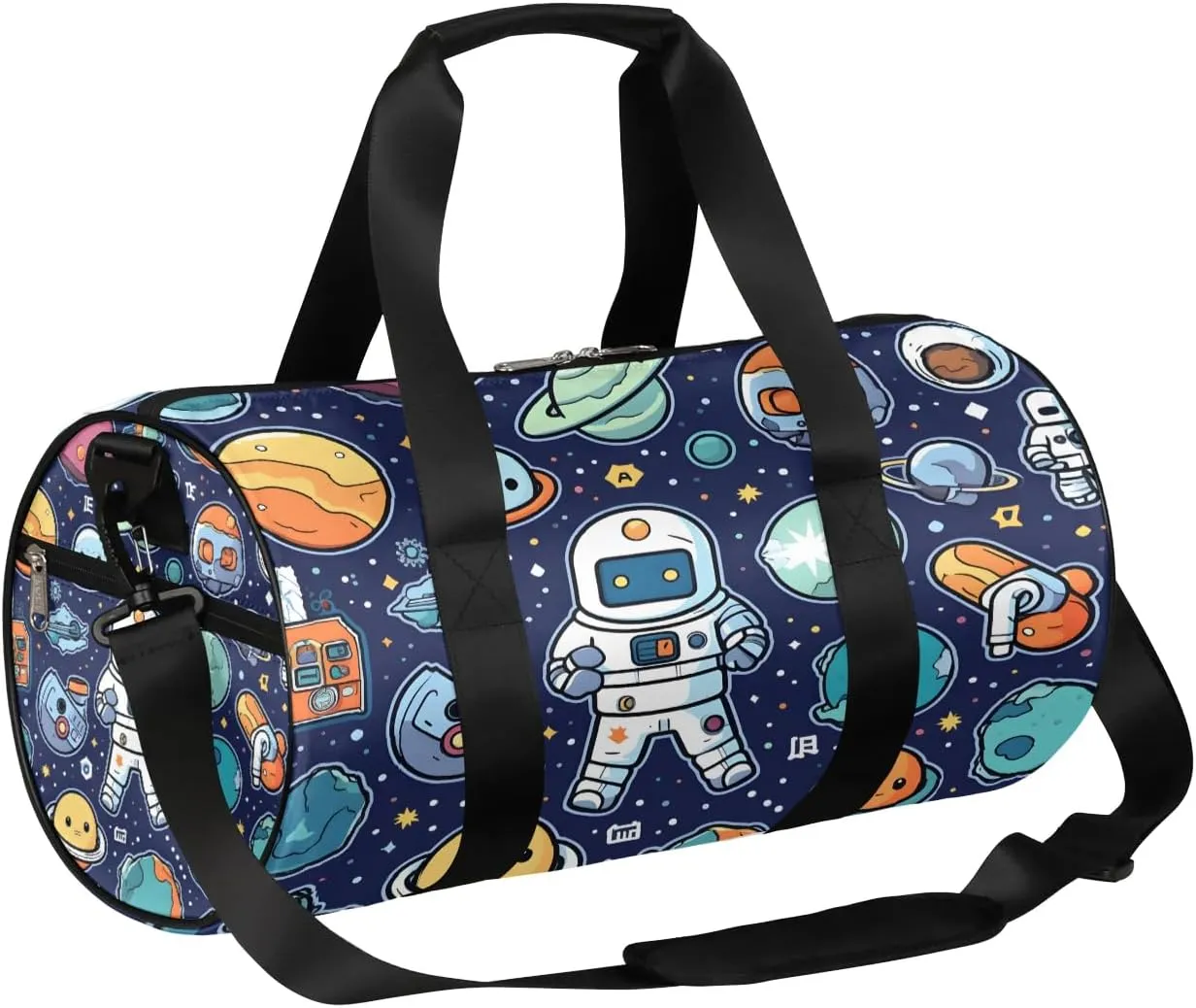 Astronaut Cartoon Travel Duffle Bag Gym Bag for Women Men Lightweight Carry on Duffel Bag for Sports Gyms Weekend Getaway
