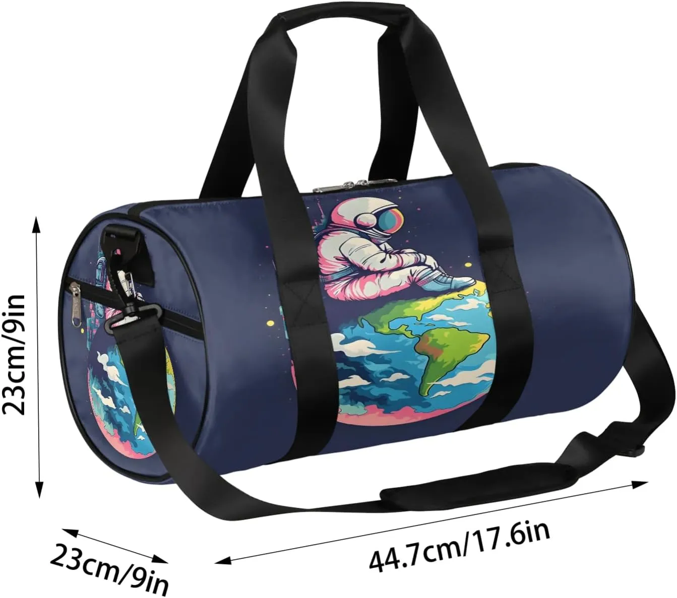 Astronaut Earth Planet Travel Duffle Bag Gym Bag for Women Men Lightweight Carry on Duffel Bag for Sports Gyms Weekend Getaway