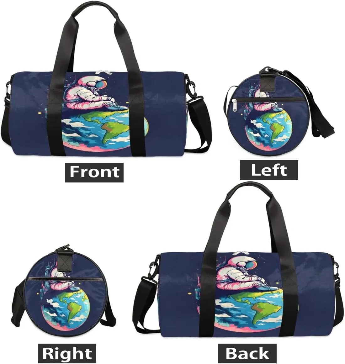 Astronaut Earth Planet Travel Duffle Bag Gym Bag for Women Men Lightweight Carry on Duffel Bag for Sports Gyms Weekend Getaway
