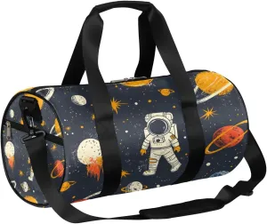 Astronaut Galaxy Travel Duffle Bag Gym Bag for Women Men Lightweight Carry on Duffel Bag for Sports Gyms Weekend Getaway