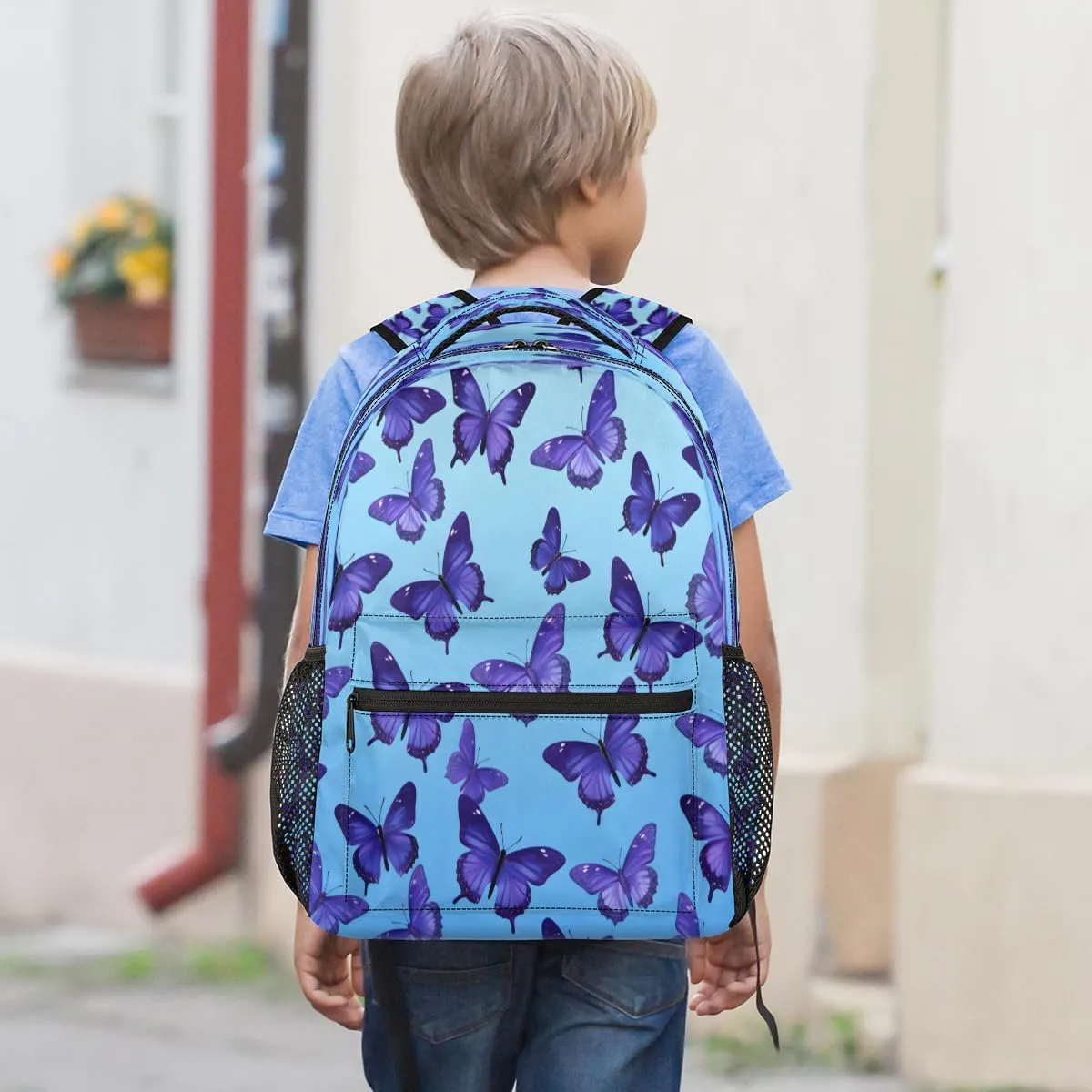 Backpack for Women Men, Waterproof Butterfly Theme Casual Back Packs, Lightweight Butterfly Daypack Bags for Travel Camping Work