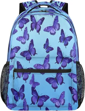 Backpack for Women Men, Waterproof Butterfly Theme Casual Back Packs, Lightweight Butterfly Daypack Bags for Travel Camping Work