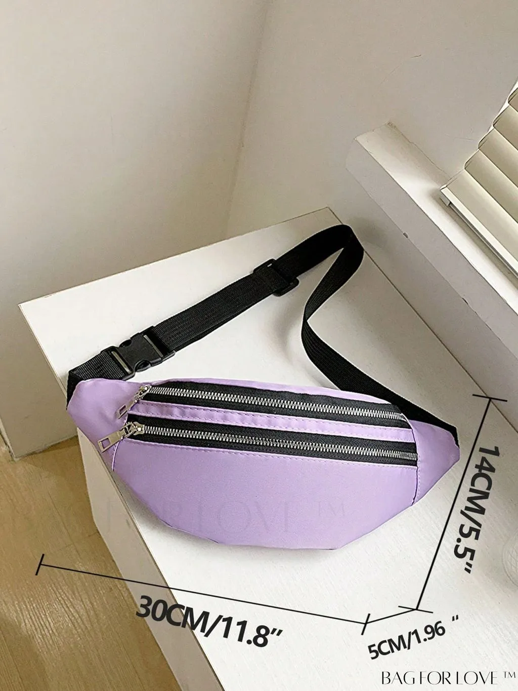 BagForLove - Patent Leather Double-Zip Fanny Pack