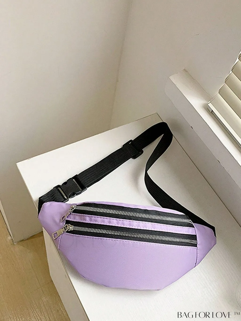 BagForLove - Patent Leather Double-Zip Fanny Pack