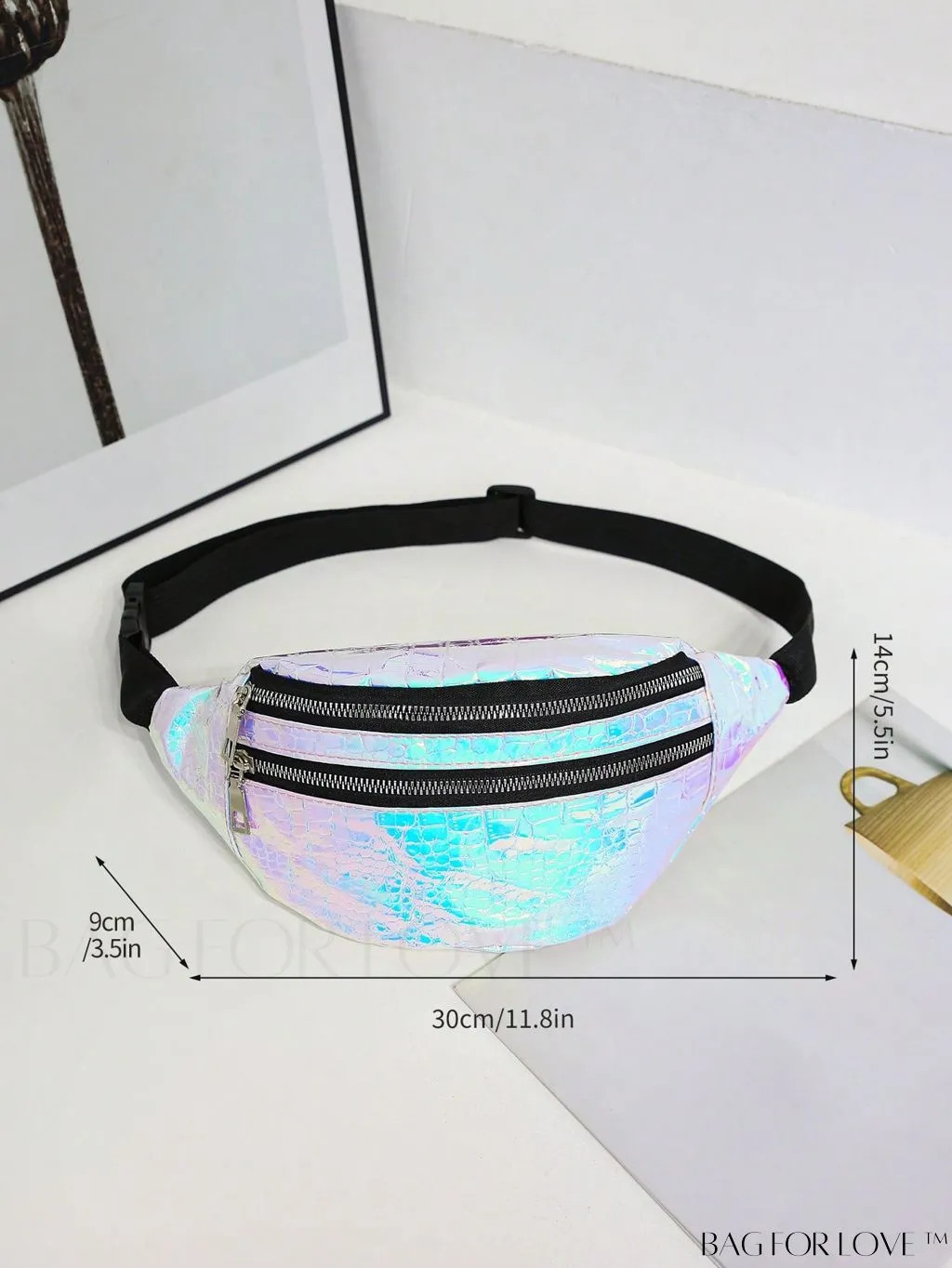 BagForLove - Patent Leather Double-Zip Fanny Pack