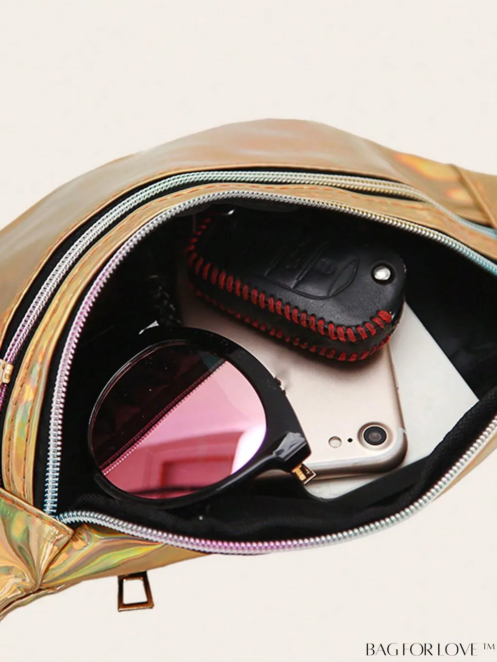 BagForLove - Patent Leather Double-Zip Fanny Pack