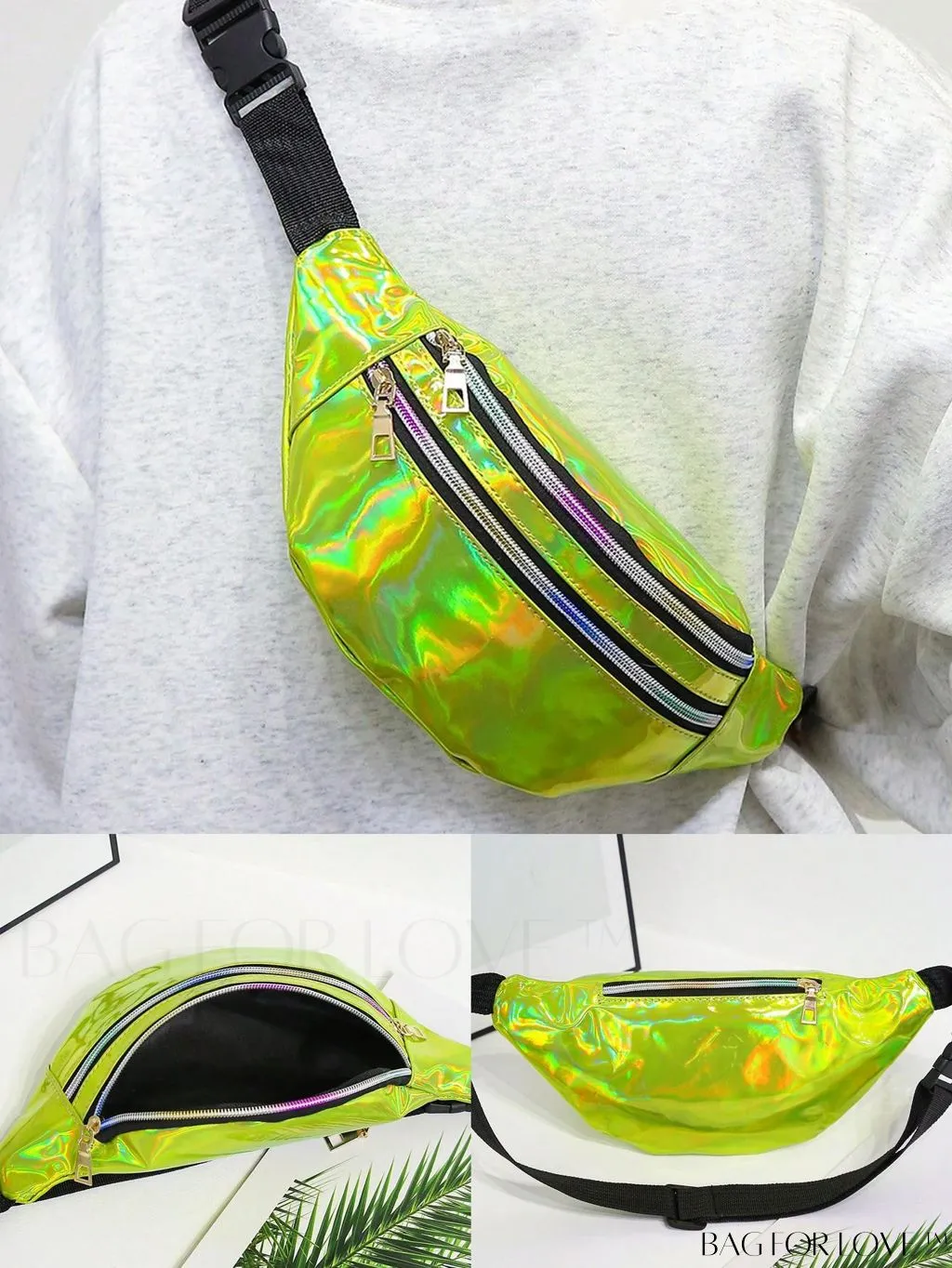 BagForLove - Patent Leather Double-Zip Fanny Pack