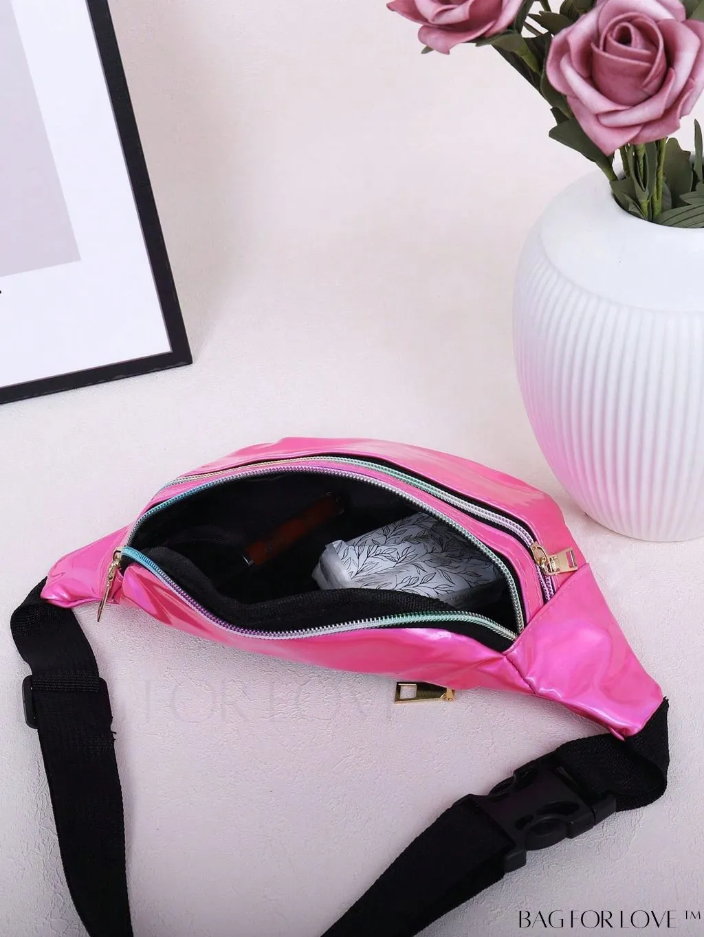 BagForLove - Patent Leather Double-Zip Fanny Pack