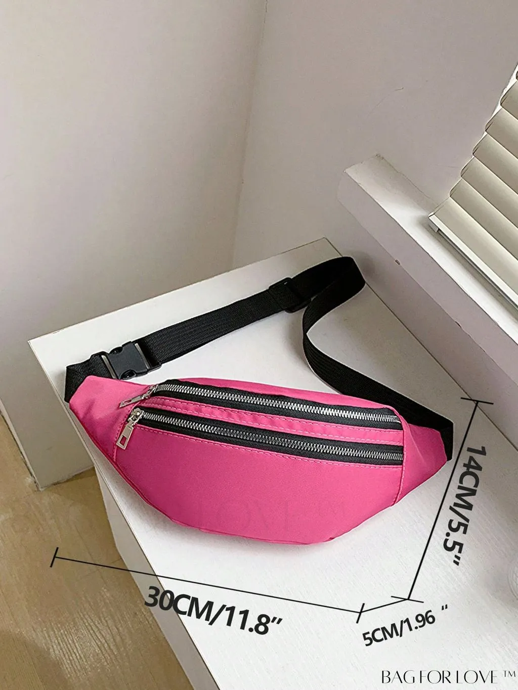 BagForLove - Patent Leather Double-Zip Fanny Pack