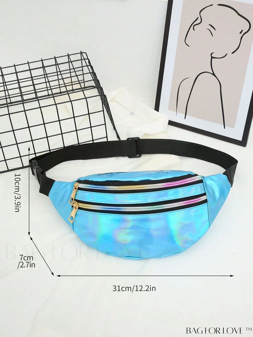 BagForLove - Patent Leather Double-Zip Fanny Pack