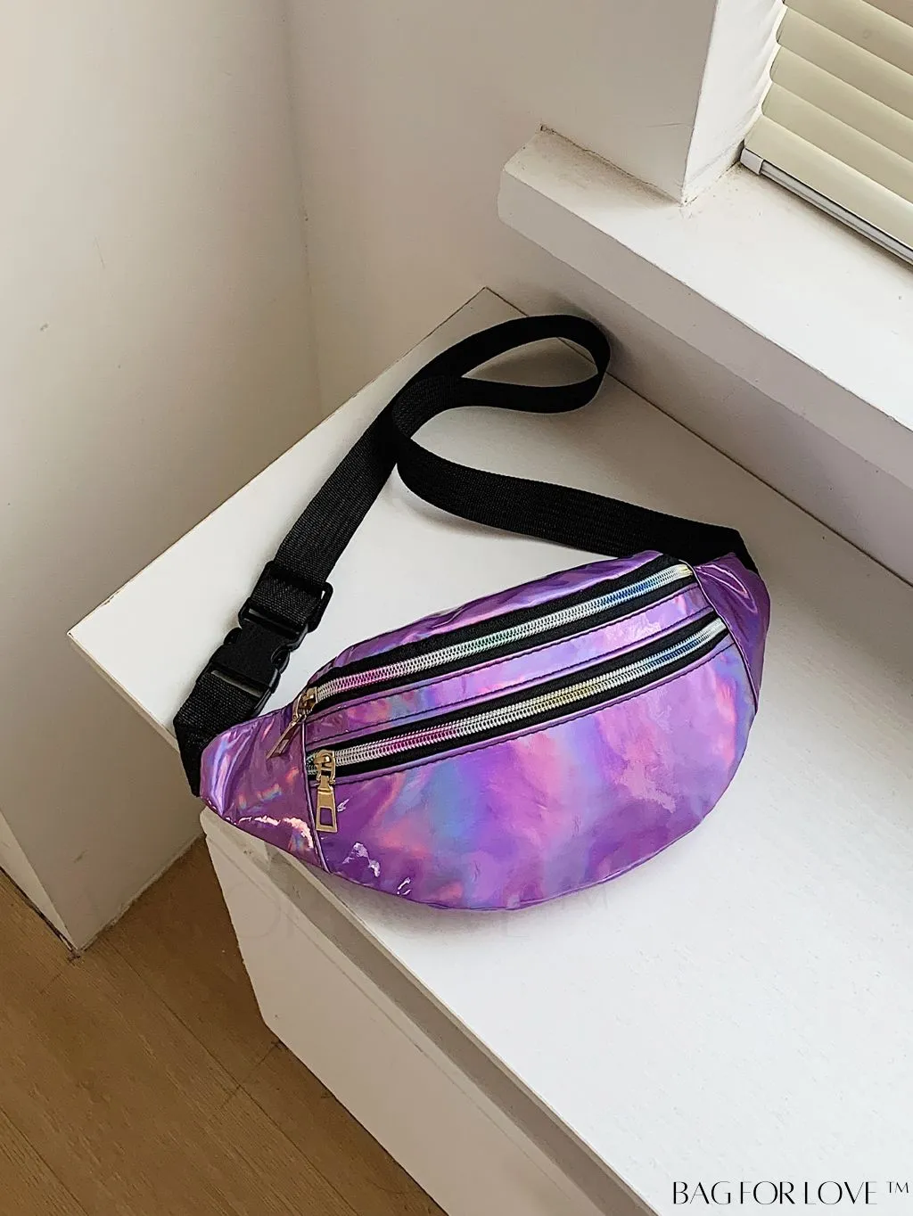 BagForLove - Patent Leather Double-Zip Fanny Pack