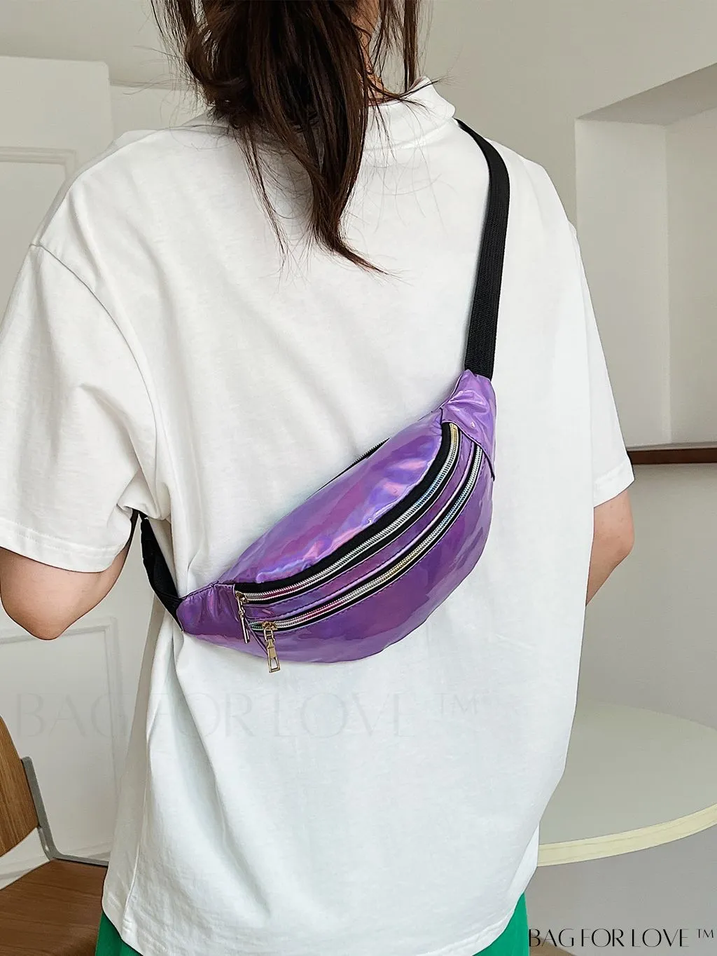 BagForLove - Patent Leather Double-Zip Fanny Pack