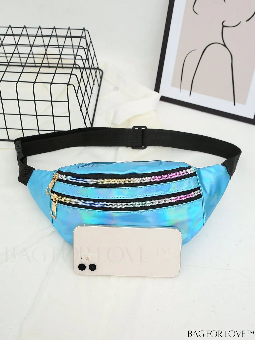 BagForLove - Patent Leather Double-Zip Fanny Pack