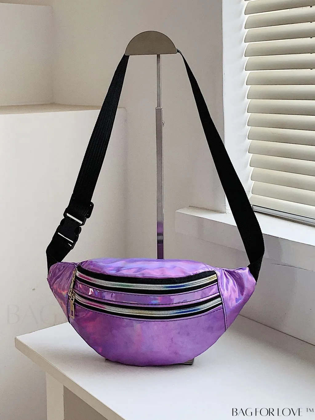 BagForLove - Patent Leather Double-Zip Fanny Pack