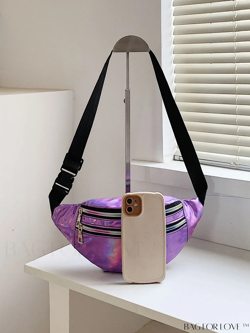 BagForLove - Patent Leather Double-Zip Fanny Pack