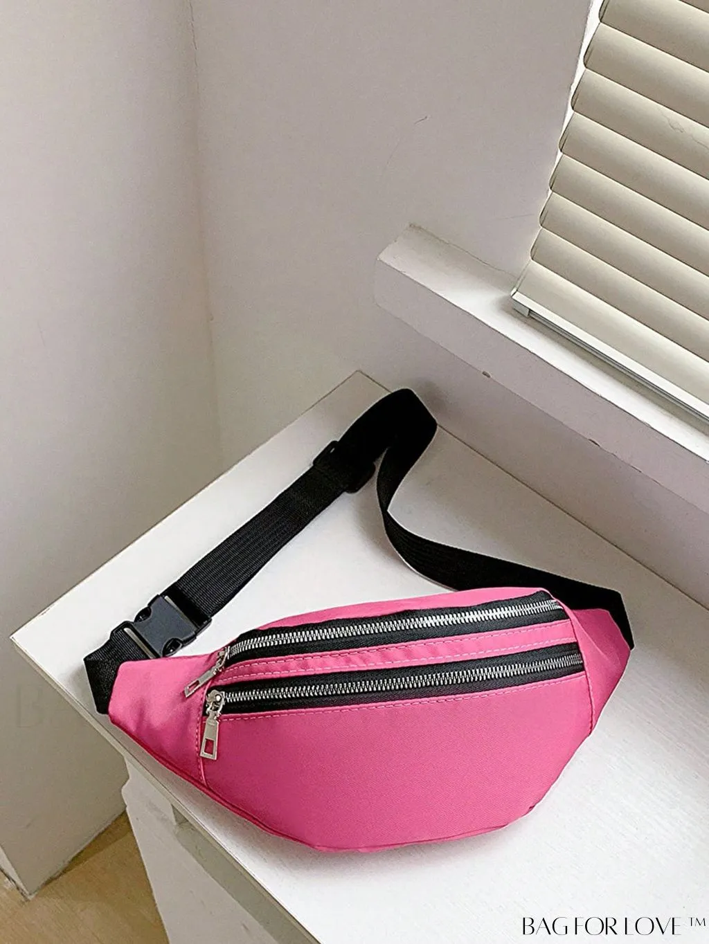 BagForLove - Patent Leather Double-Zip Fanny Pack