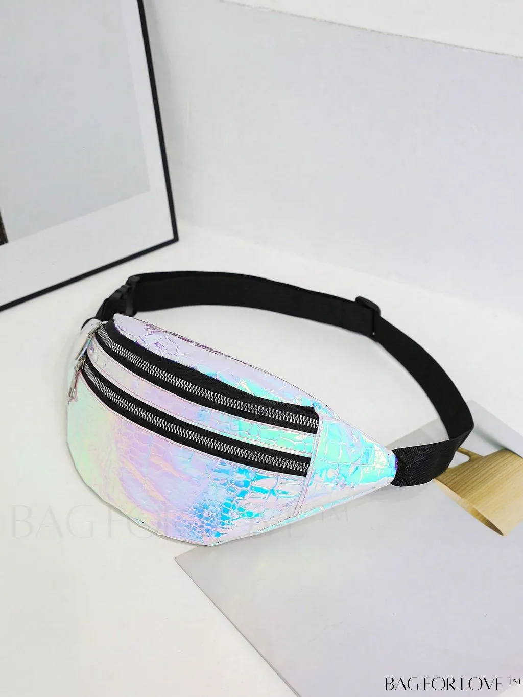 BagForLove - Patent Leather Double-Zip Fanny Pack