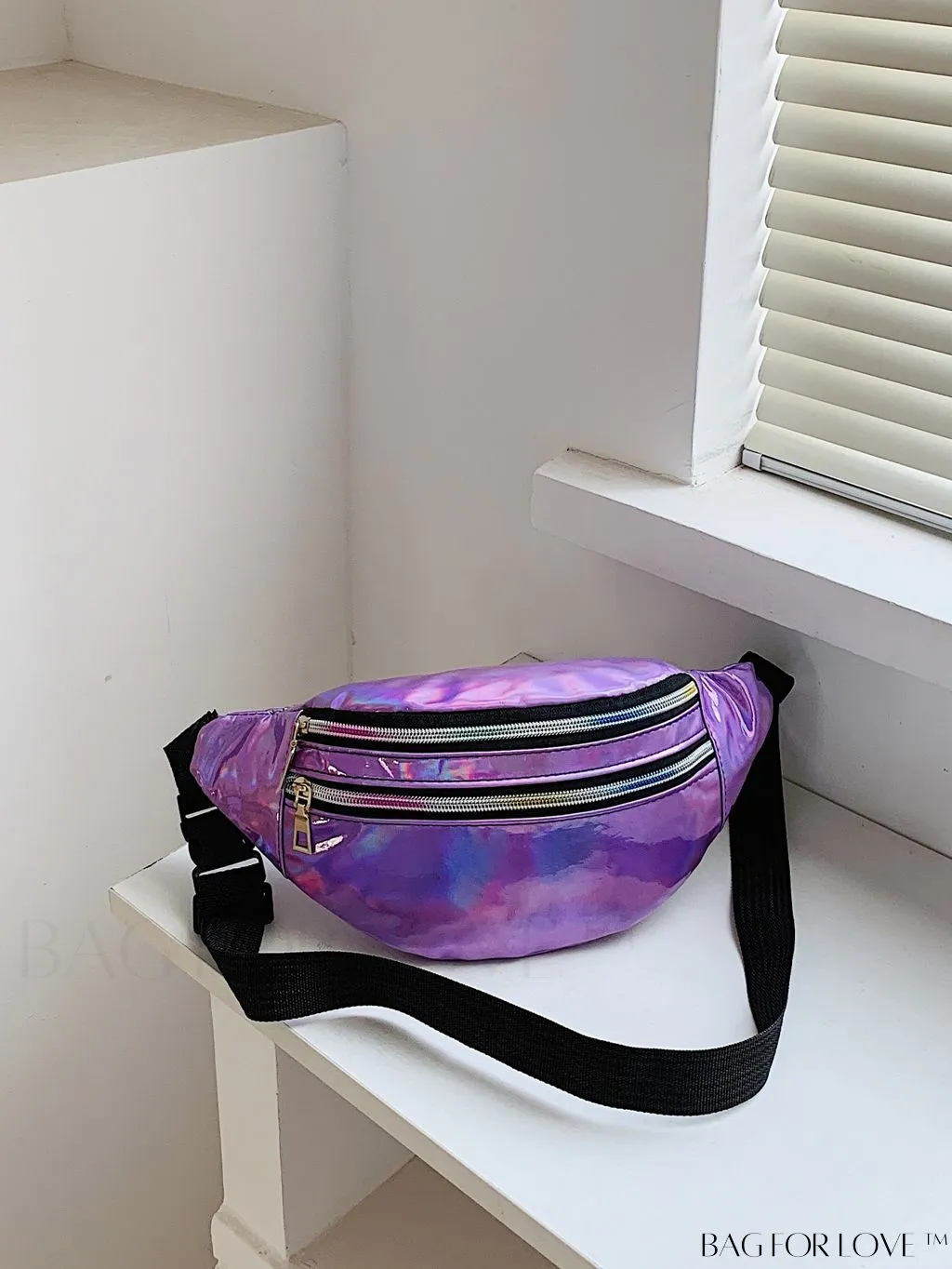 BagForLove - Patent Leather Double-Zip Fanny Pack