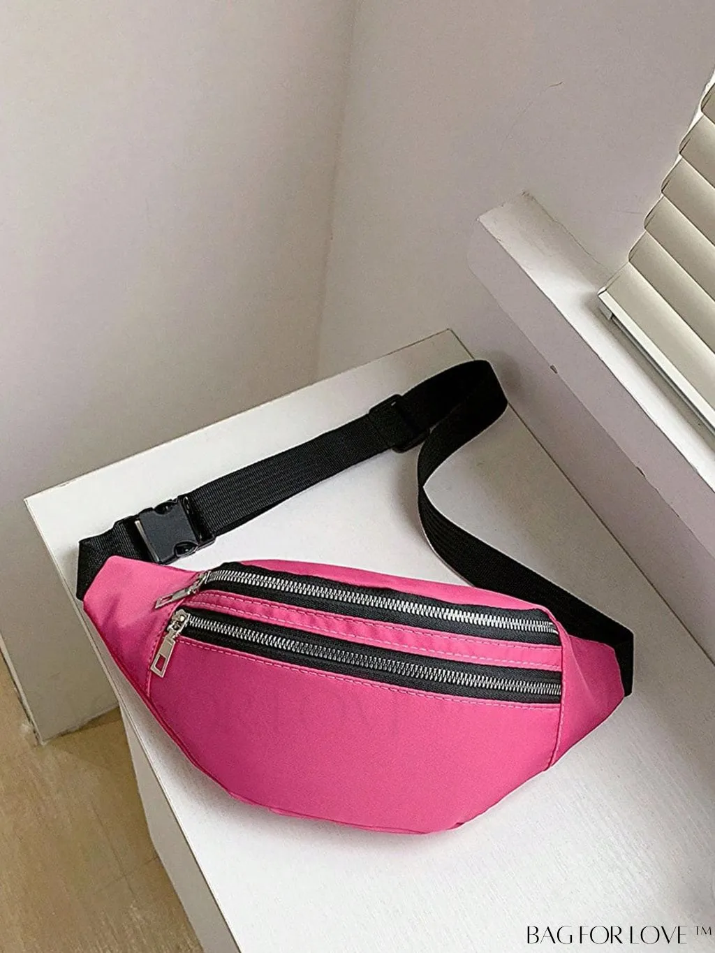 BagForLove - Patent Leather Double-Zip Fanny Pack