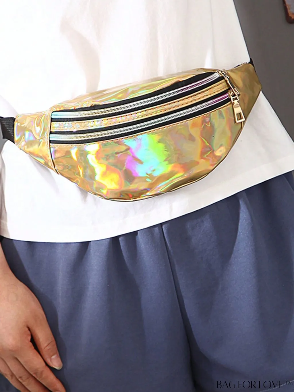 BagForLove - Patent Leather Double-Zip Fanny Pack