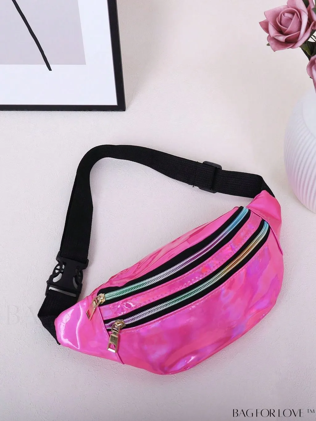 BagForLove - Patent Leather Double-Zip Fanny Pack