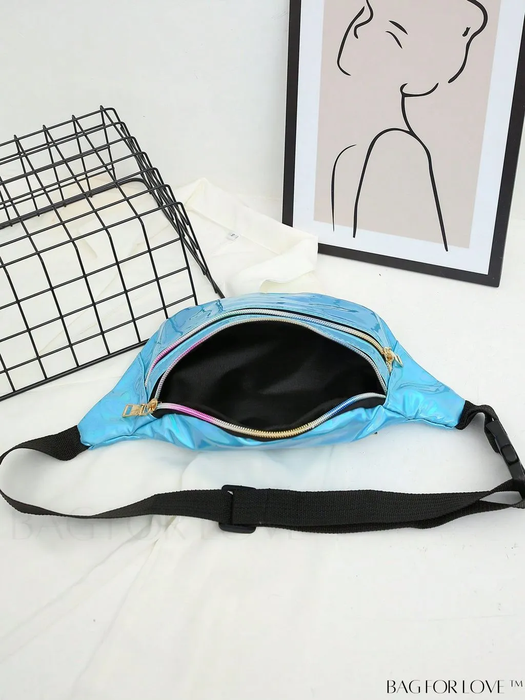 BagForLove - Patent Leather Double-Zip Fanny Pack