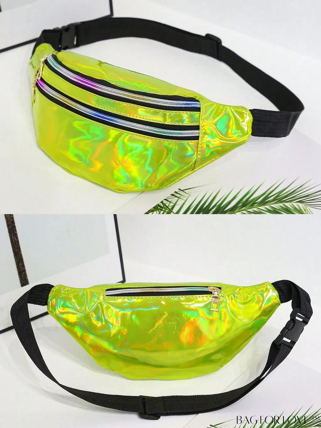 BagForLove - Patent Leather Double-Zip Fanny Pack