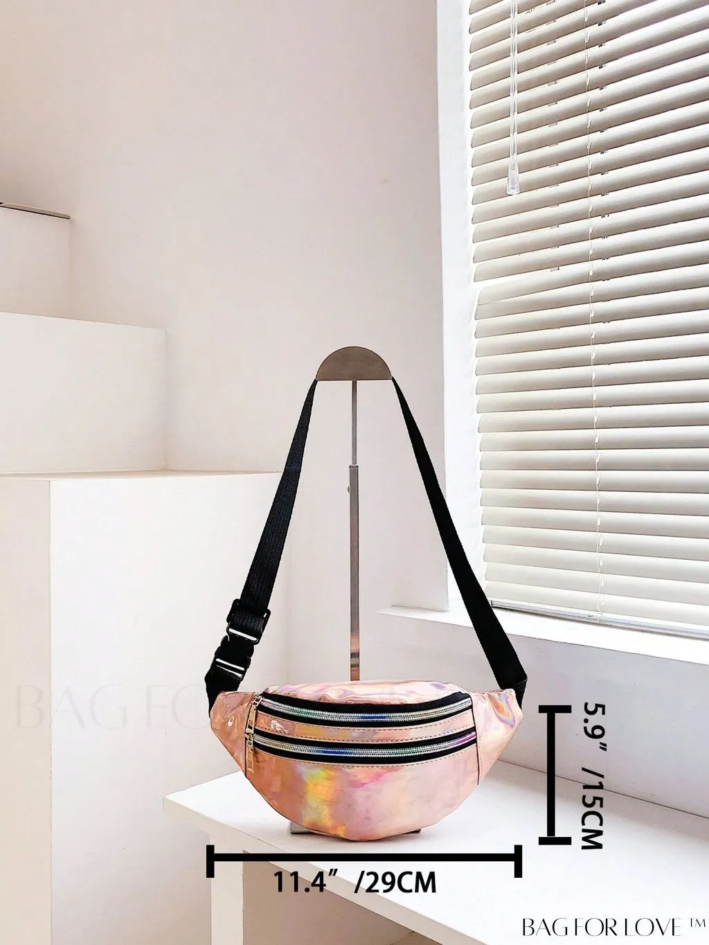 BagForLove - Patent Leather Double-Zip Fanny Pack