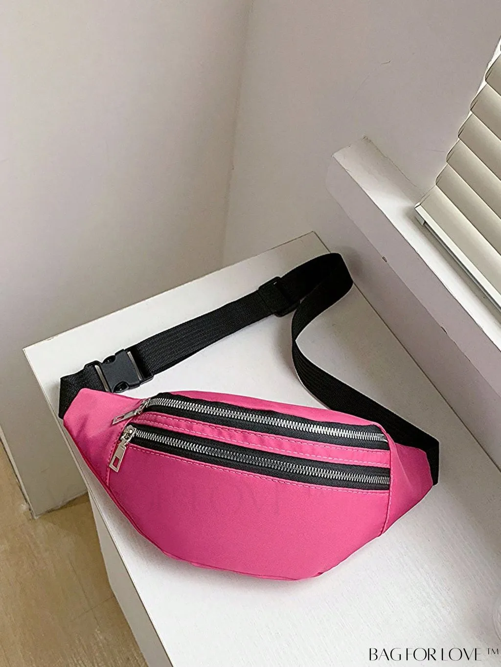 BagForLove - Patent Leather Double-Zip Fanny Pack