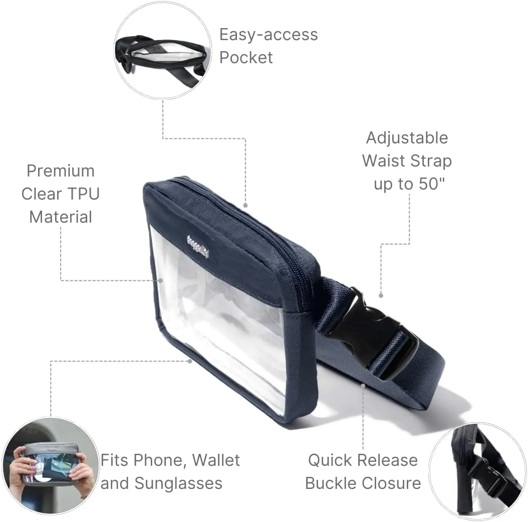 Baggallini Women's Clear Stadium Belt Bag Fanny Pack
