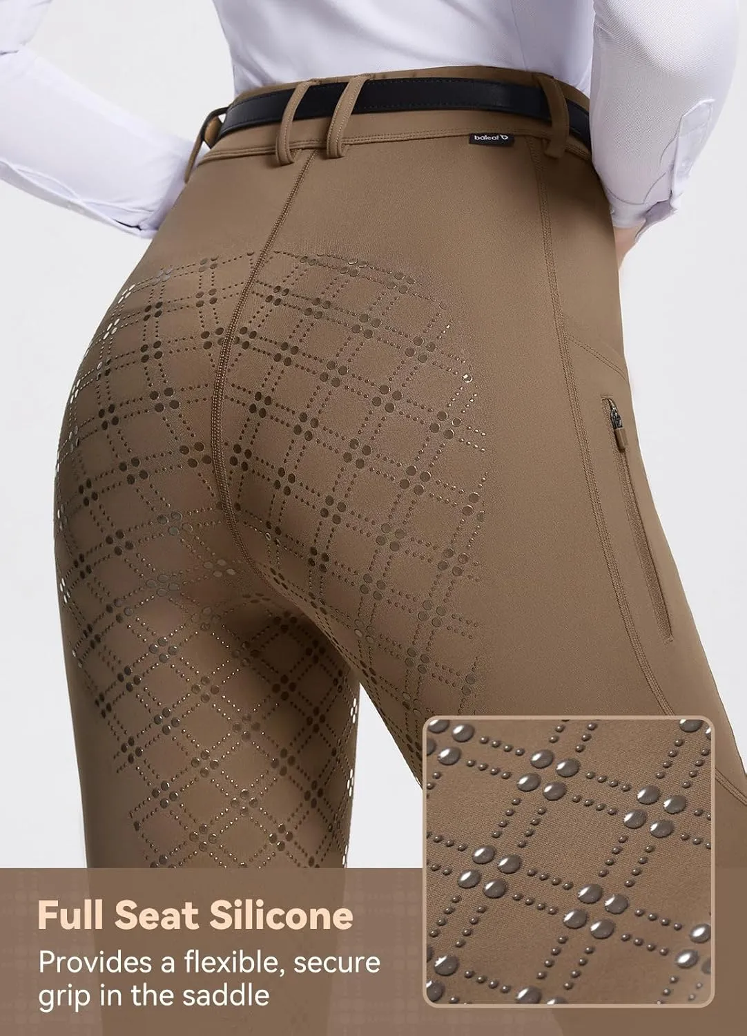 baleaf Womens Horse Riding Pants Equestrian Full Seat Breeches Horseback Tights Silicone Zipped Pocket