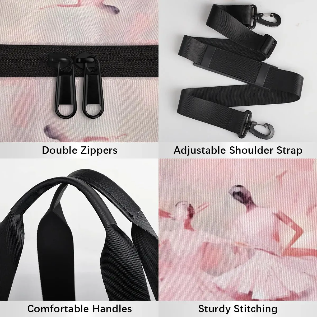 Ballet Gym Bag for Women Men Lightweight Weekender Travel Bag Stylish Duffle Bag for Gym Travel Overnight Carry On