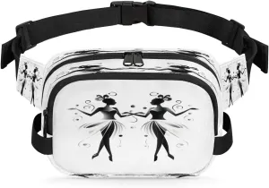 Ballet Print Men's and Women's Waist Pack Crossbody Ballet Girl Waist Pack Running Strap, Adjustable Shoulder Strap - For Hiking and Running Exercise Fitness