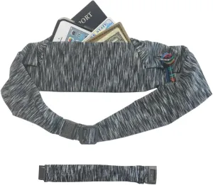 BANDI Plus Size Fanny Pack for Women - Travel-Ready Pocket Belt with Secure Hidden Money & Running Belt for Phone, Passport, Keys, & Medical Devices, Adjustable Fit, Comfortable (Strata Black/White)