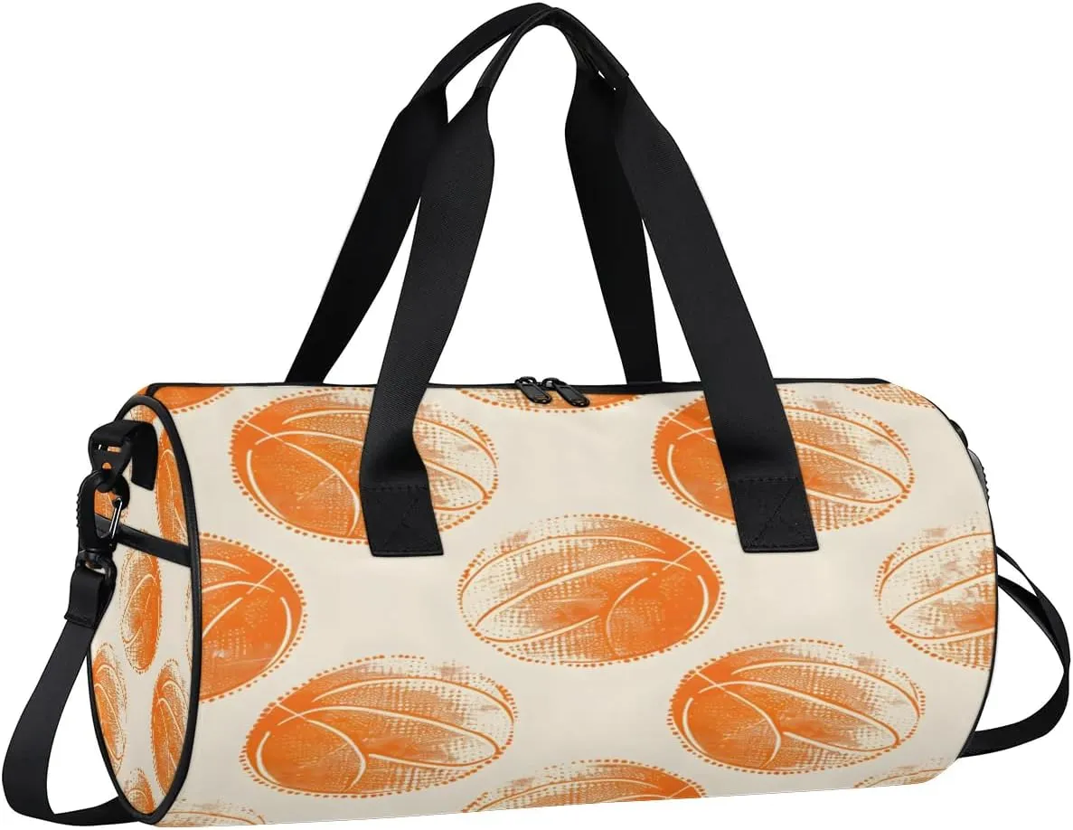 Basketballs Design Gym Bag for Women Men Lightweight Weekender Travel Bag Stylish Duffle Bag for Gym Travel Overnight Carry On