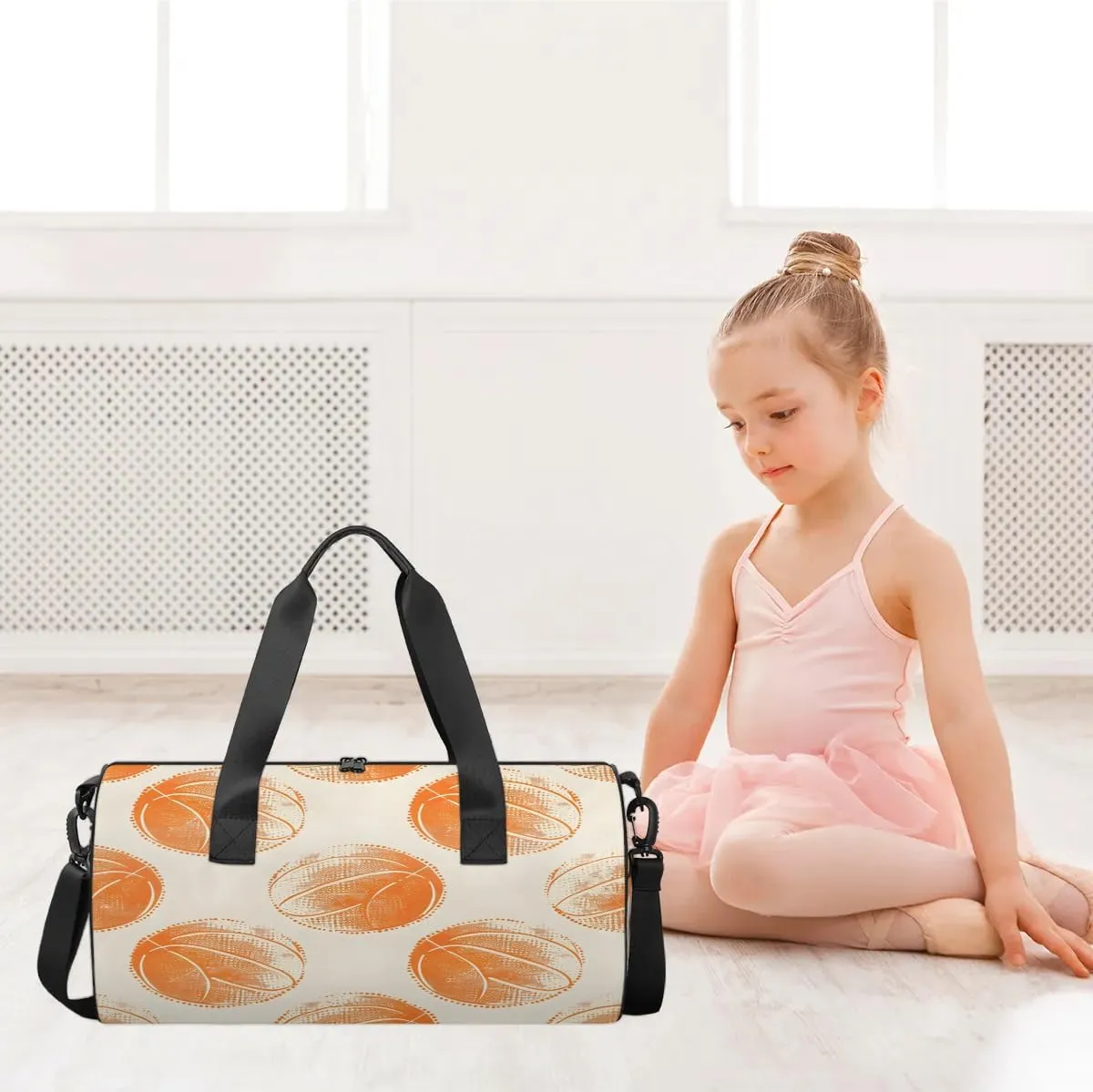 Basketballs Design Gym Bag for Women Men Lightweight Weekender Travel Bag Stylish Duffle Bag for Gym Travel Overnight Carry On