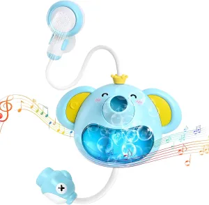 Bath Toys, Baby Bath Toys for Kids Ages 1-3, Bathtub Toys with Shower Head, Bath Bubbles Maker, Bubble Machine Bath Toy with Music & Light, Christmas Birthday Gifts for Toddler Baby Kids