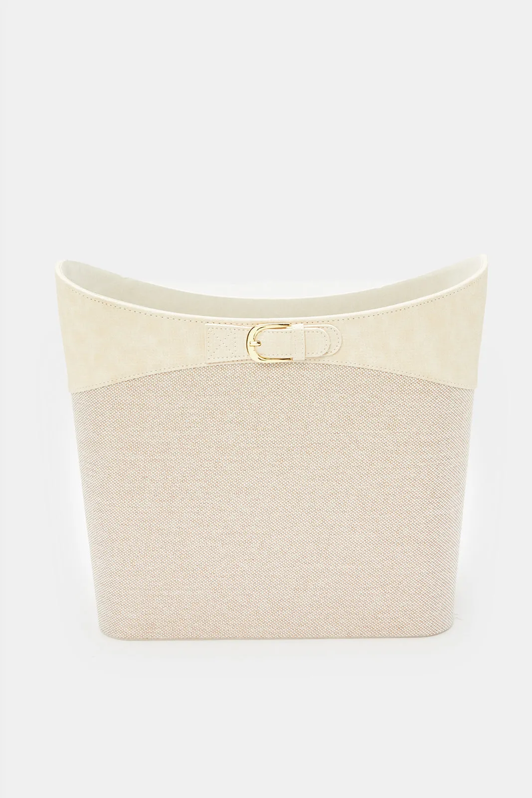 Beige Embellished Magazine Basket