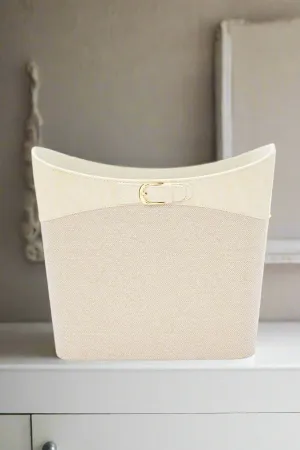 Beige Embellished Magazine Basket