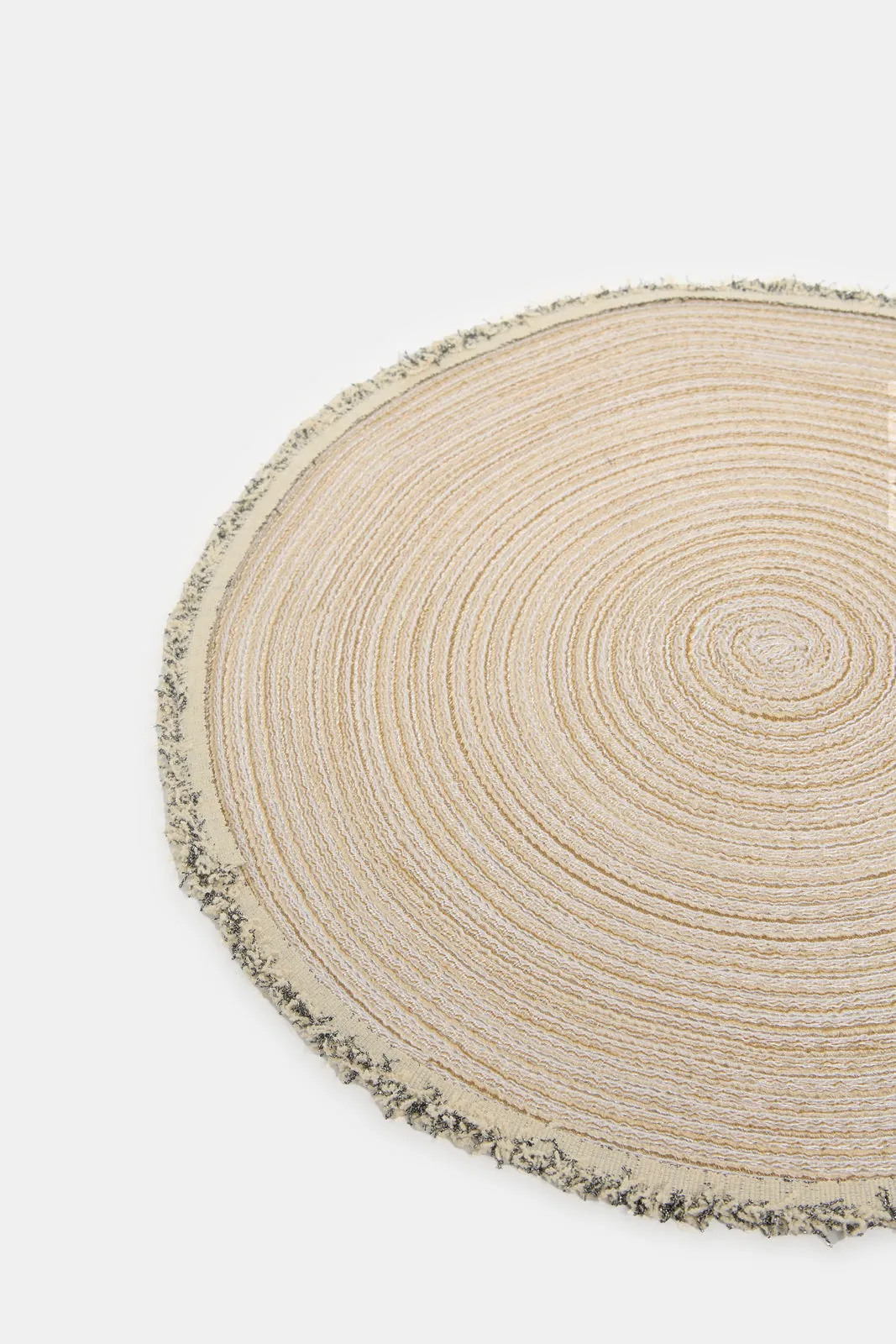 Beige Embellished Round Placemat